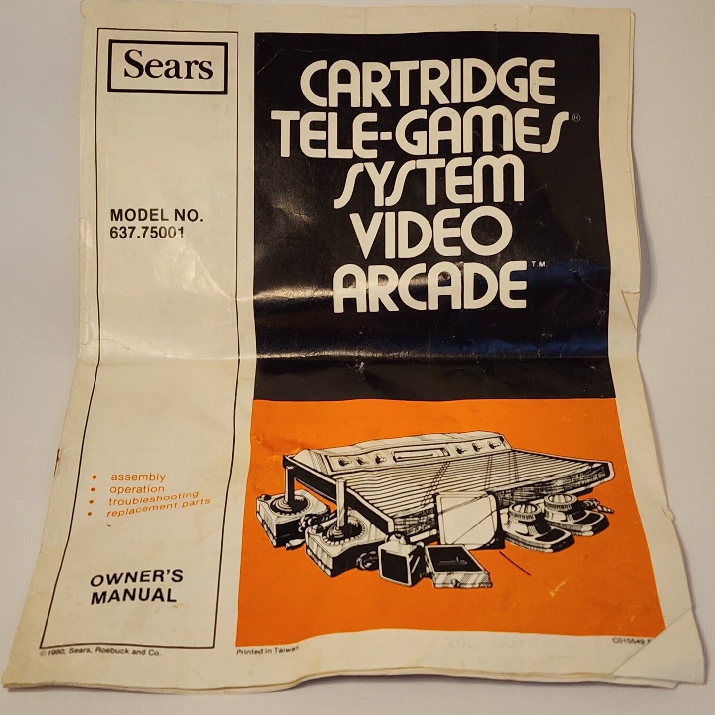 Vintage Sears Tele-Games Video Arcade Atari Console TESTED Working & Controllers