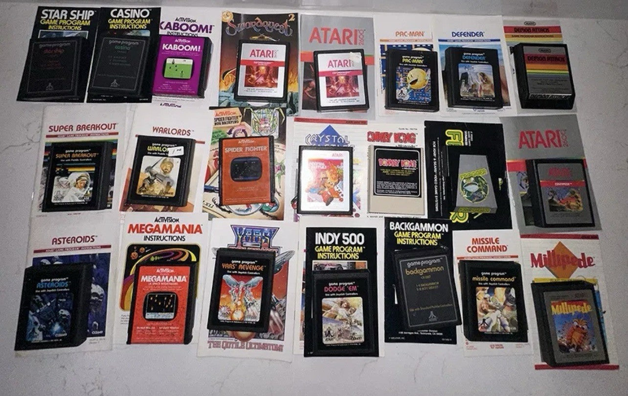Vintage Atari 2600 Console Bundle – 35 Games – Fully Tested & Working!