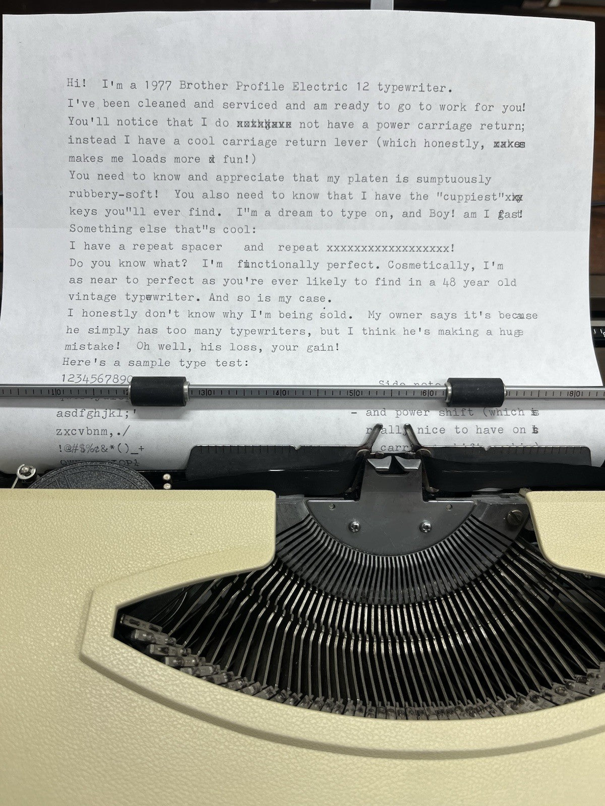 Brother Profile Electric 12 Typewriter w/ Case Vintage Superclean Tested Working