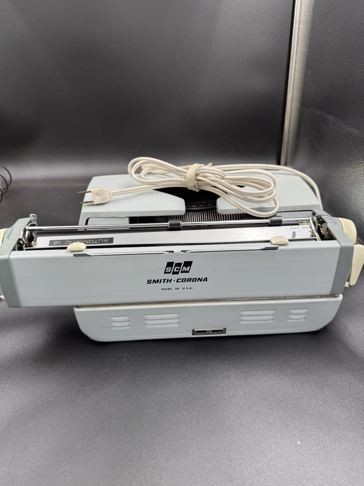 VTG Smith-Corona Coronet Automatic 12 Electric Typewriter 2-Tone Grey Works