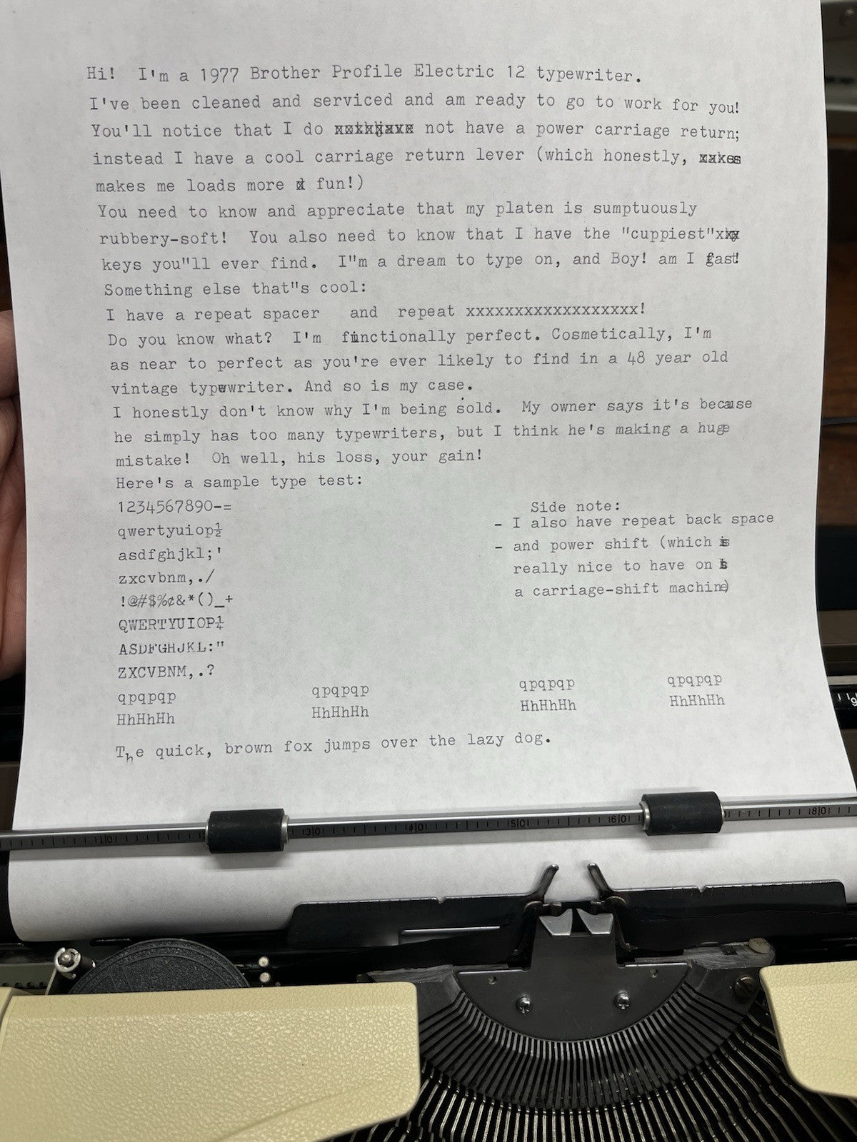 Brother Profile Electric 12 Typewriter w/ Case Vintage Superclean Tested Working