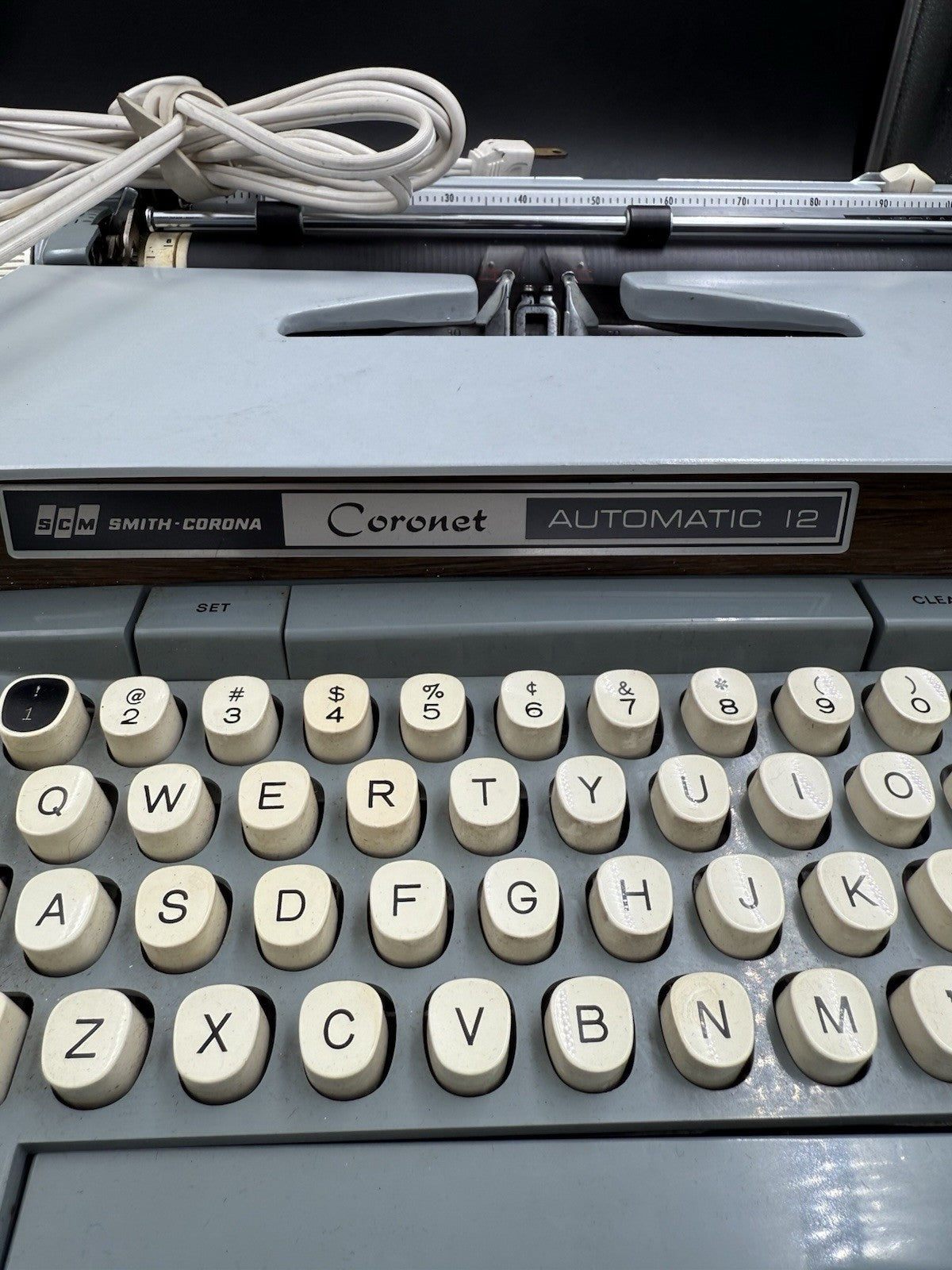VTG Smith-Corona Coronet Automatic 12 Electric Typewriter 2-Tone Grey Works