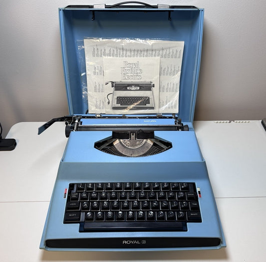 Royal Saturn SP-8000 Electric Typewriter Blue Vintage