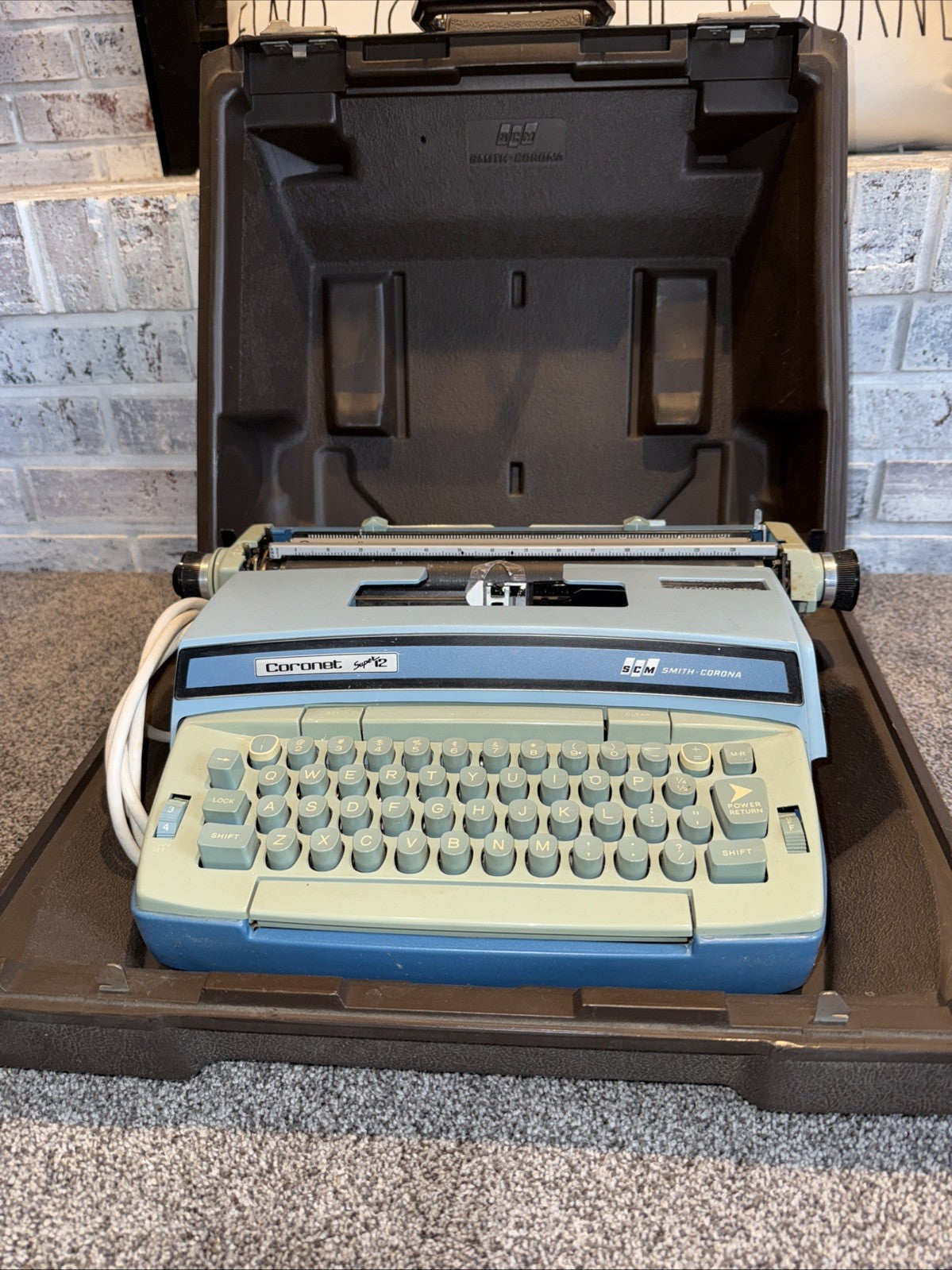 Smith-Corona Coronet Super 12 Vintage Portable Electric Typewriter w/Case Works