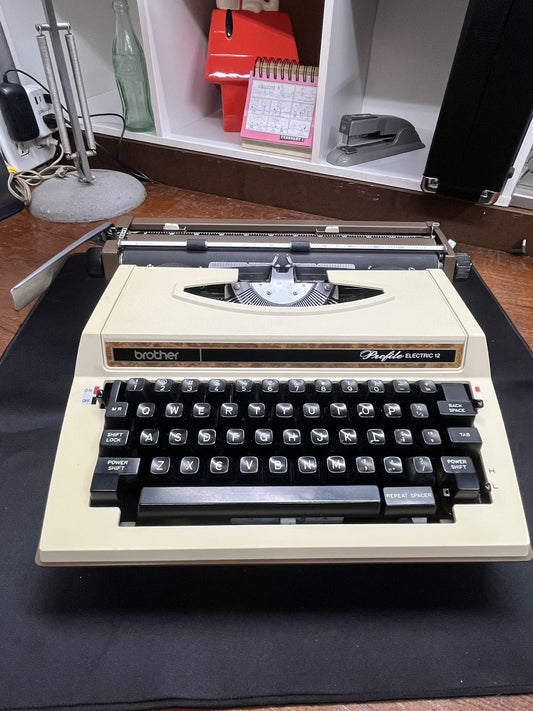 Brother Profile Electric 12 Typewriter w/ Case Vintage Superclean Tested Working