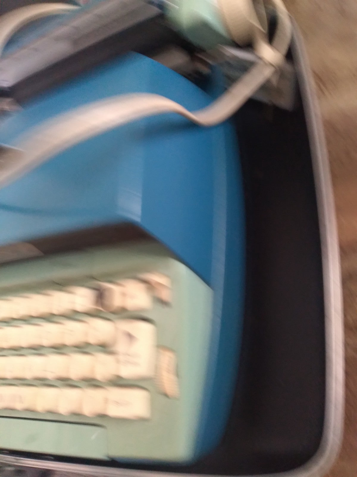 Vintage Smith Corona Portable Typewriter Electric Automatic 12 Blue Green TESTED